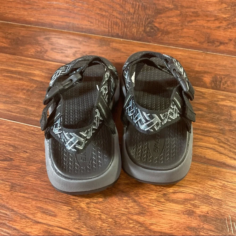 Skechers Melbo Sandals Mens 8 51569 Black Charcoal Memory Foam Lightweight - Picture 3 of 5